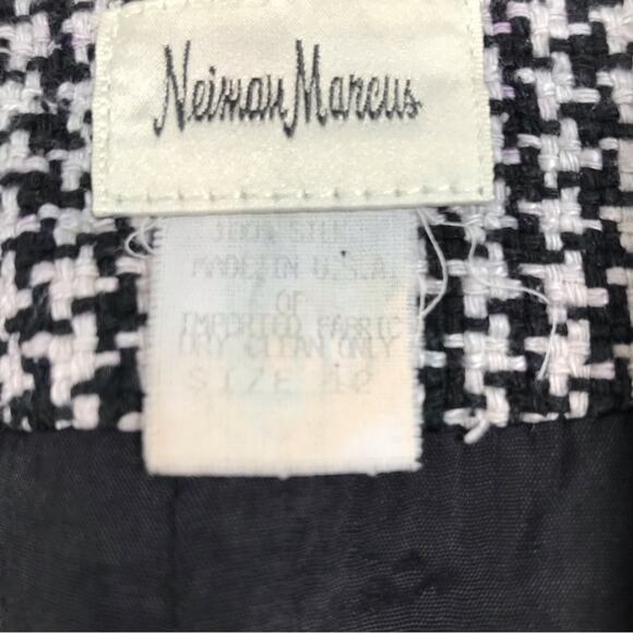 NEIMAN MARCUS Vintage 100% Silk Houndstooth Blazer Jacket Women’s Size 12 - Picture 12 of 13